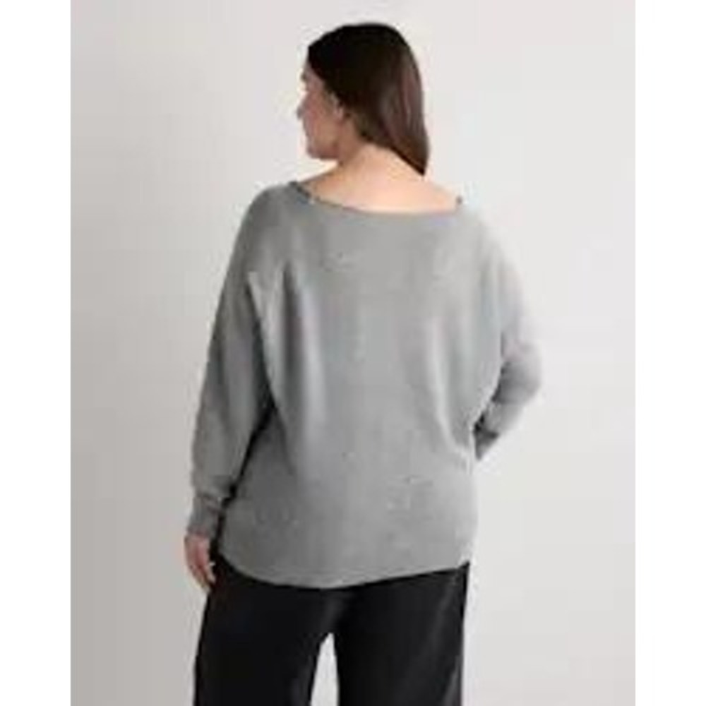 Quince Mongolian Cashmere Boatneck Sweater Heather Charcoal Gray Medium NWT - Picture 2 of 6